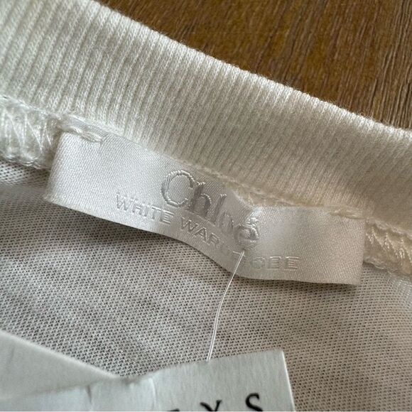 Chloe Shirt Dress Medium Off White‎ Silk Lace Detail - Picture 7 of 16